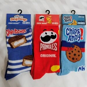 Novelty Fun Snack-Themed Crew Socks Set.